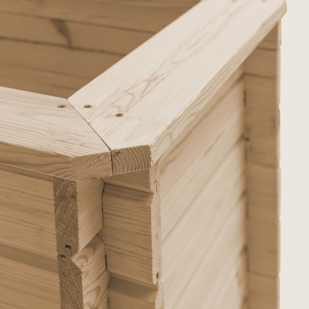 Letto Rialzato da Giardino 100x100x80 cm Legno Massello di Pino