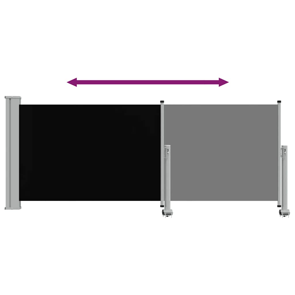 Tenda da Sole Laterale Retrattile 100 x 300 cm Nera