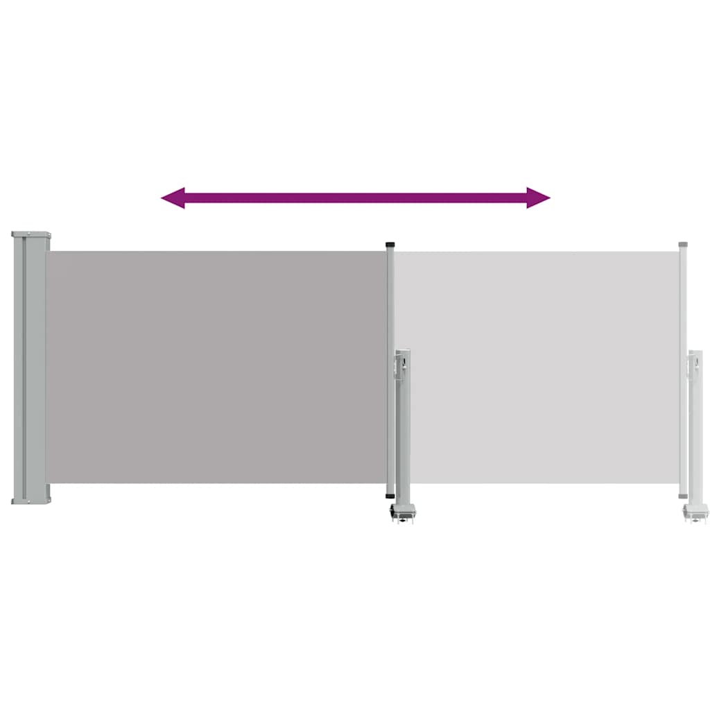 Tenda da Sole Laterale Retrattile 100 x 300 cm Grigia