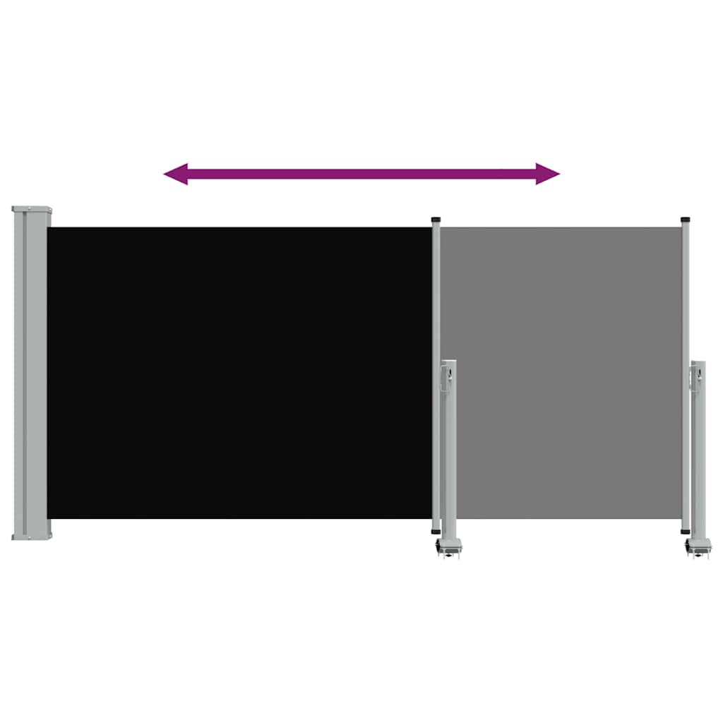 Tenda da Sole Laterale Retrattile 120 x 300 cm Nera