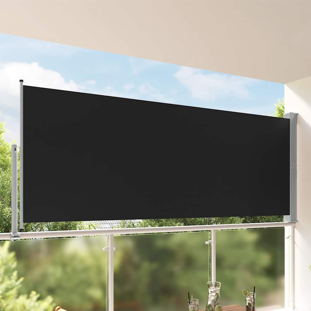 Tenda da Sole Laterale Retrattile 140 x 300 cm Nera