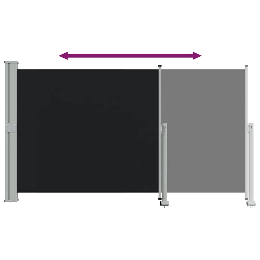 Tenda da Sole Laterale Retrattile 140 x 300 cm Nera