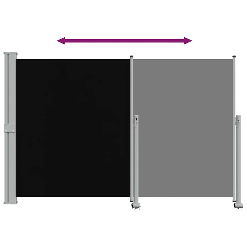Tenda da Sole Laterale Retrattile 160 x 300 cm Nera