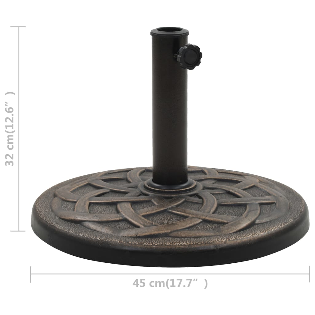 Base per Parasole Rotonda in Poliresina 11 kg Bronzo