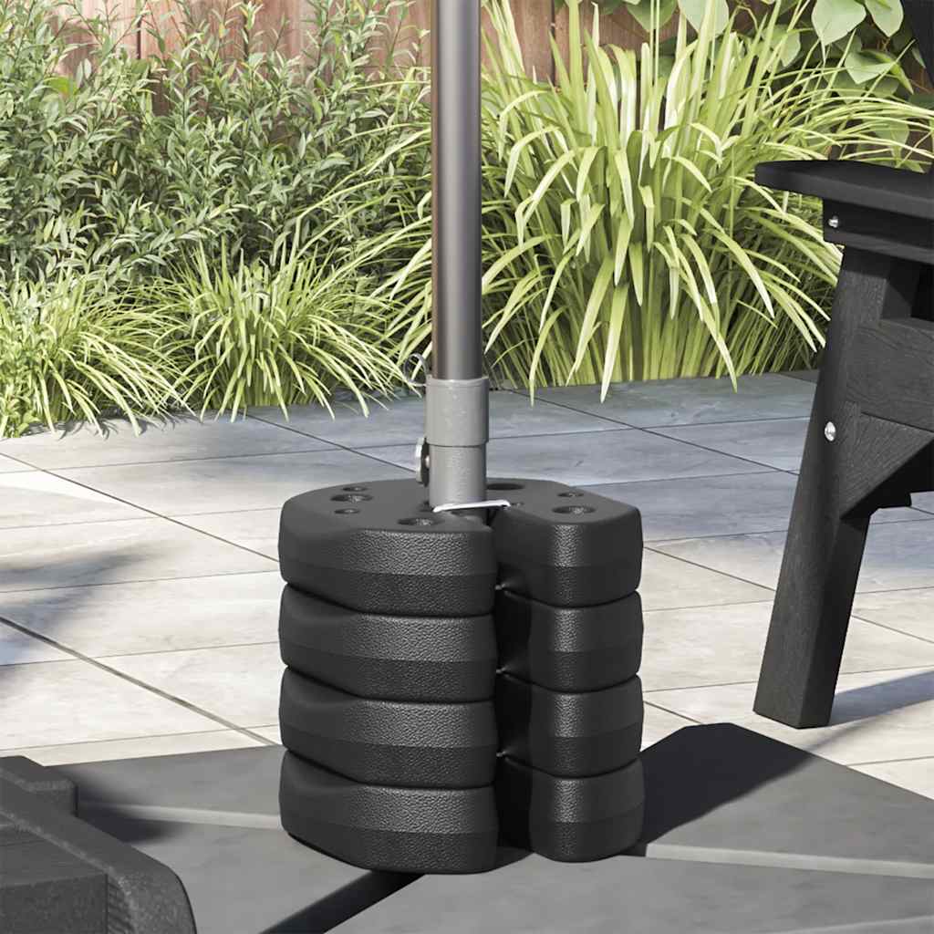 Piastre di Peso per Gazebo 4 pz Nere 220x50 mm in Cemento