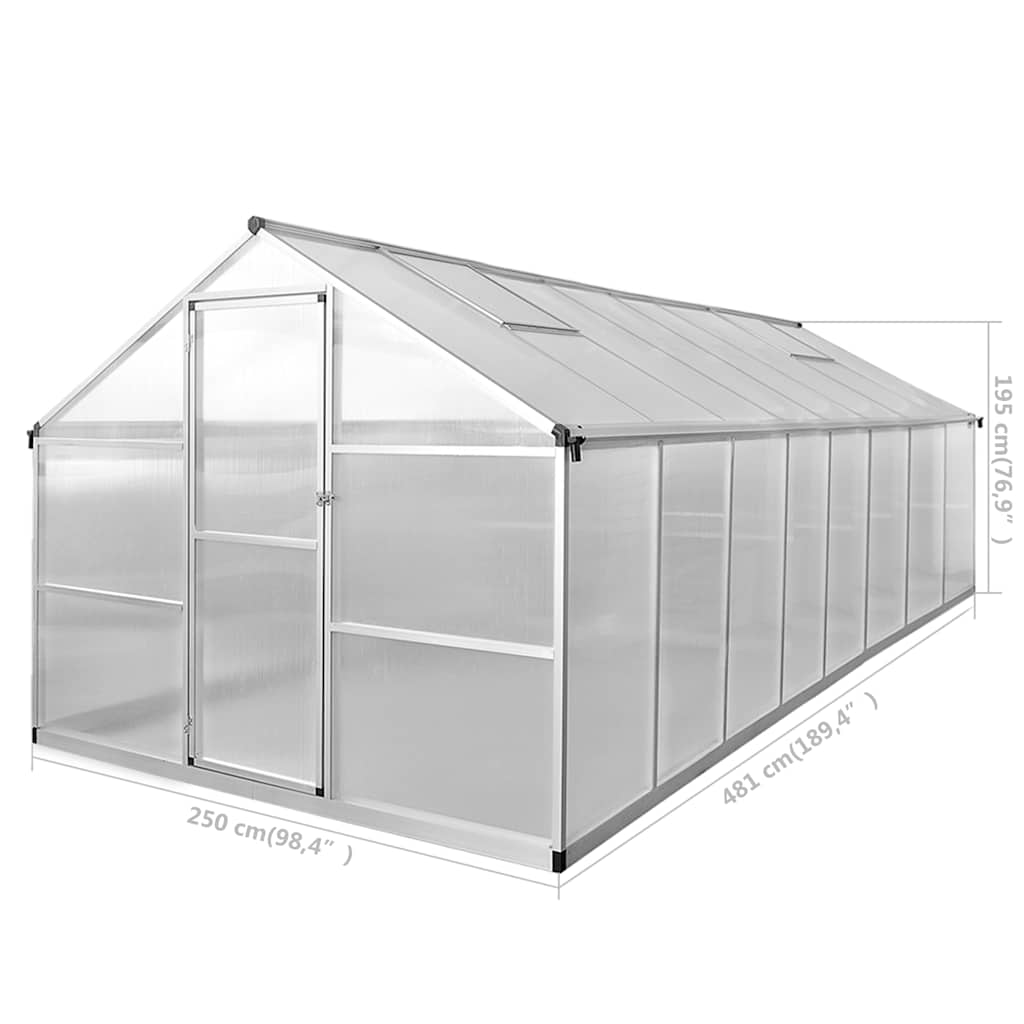 Serra in Alluminio 481x250x195 cm 23,44 m³