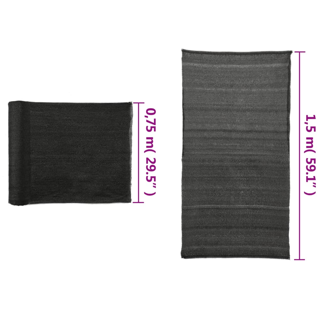 Rete per Privacy in HDPE 1,5x10 m Nera