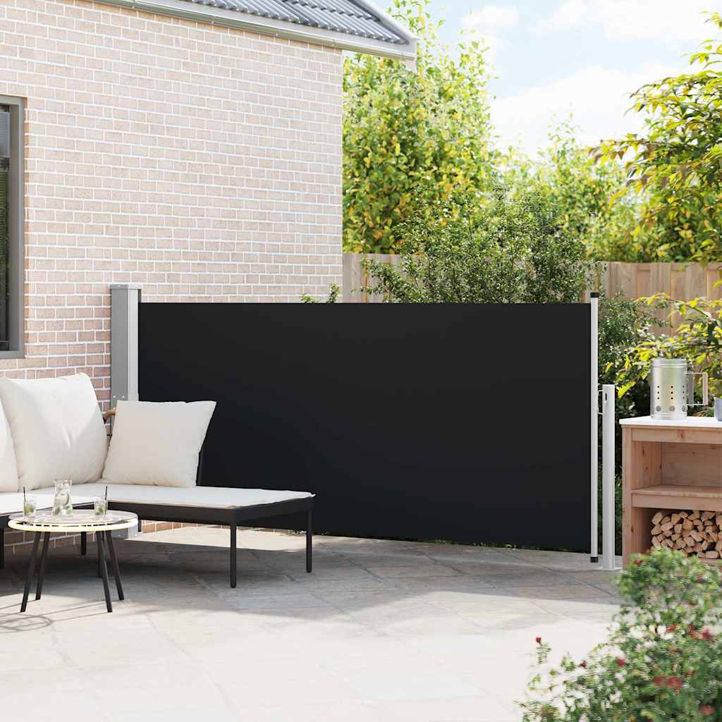 Tenda da Sole Laterale Retrattile 140 x 314 cm Nera