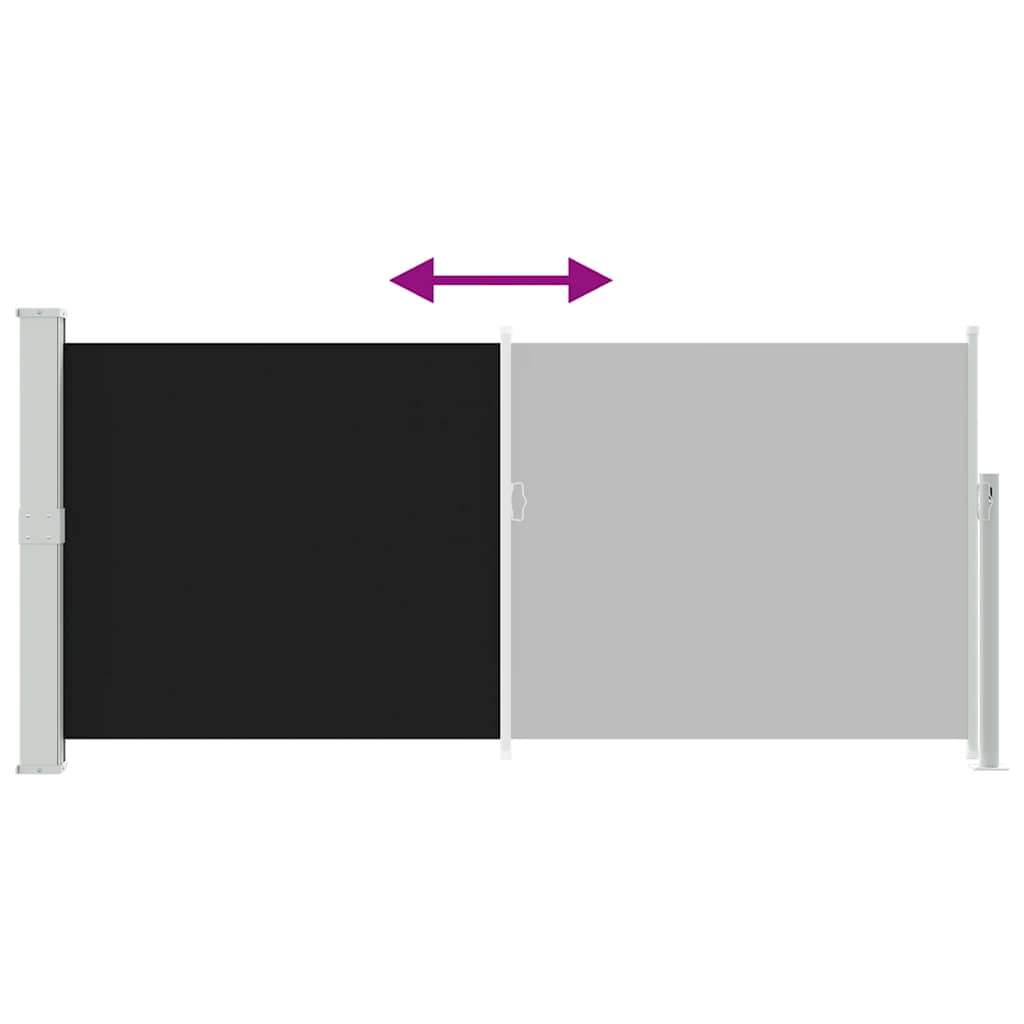 Tenda da Sole Laterale Retrattile 140 x 314 cm Nera
