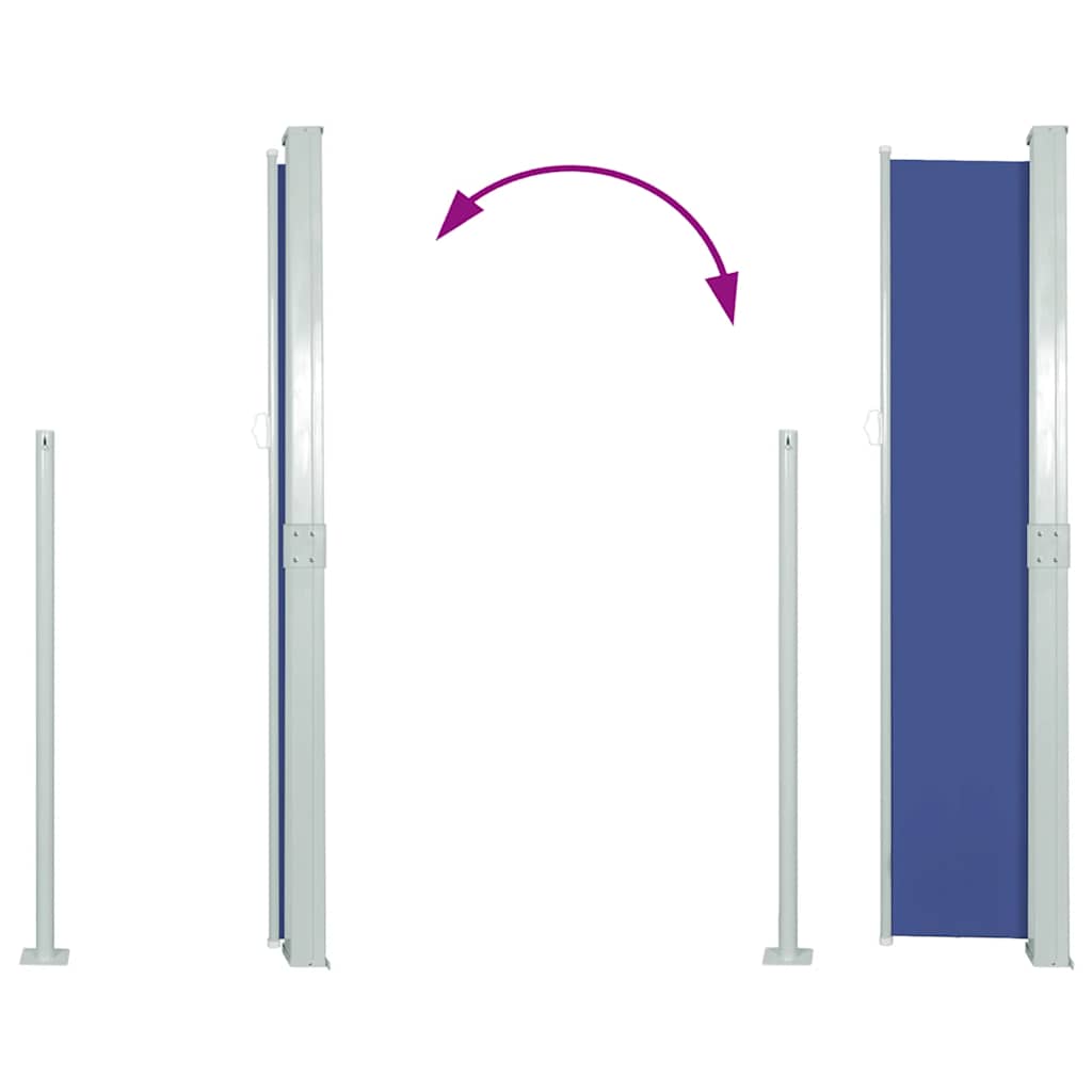 Tenda da Sole Laterale Retrattile 140 x 300 cm Blu