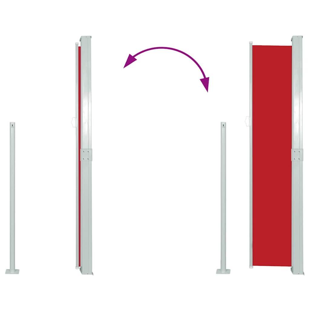Tenda da Sole Laterale Retrattile 140 x 300 cm Rossa