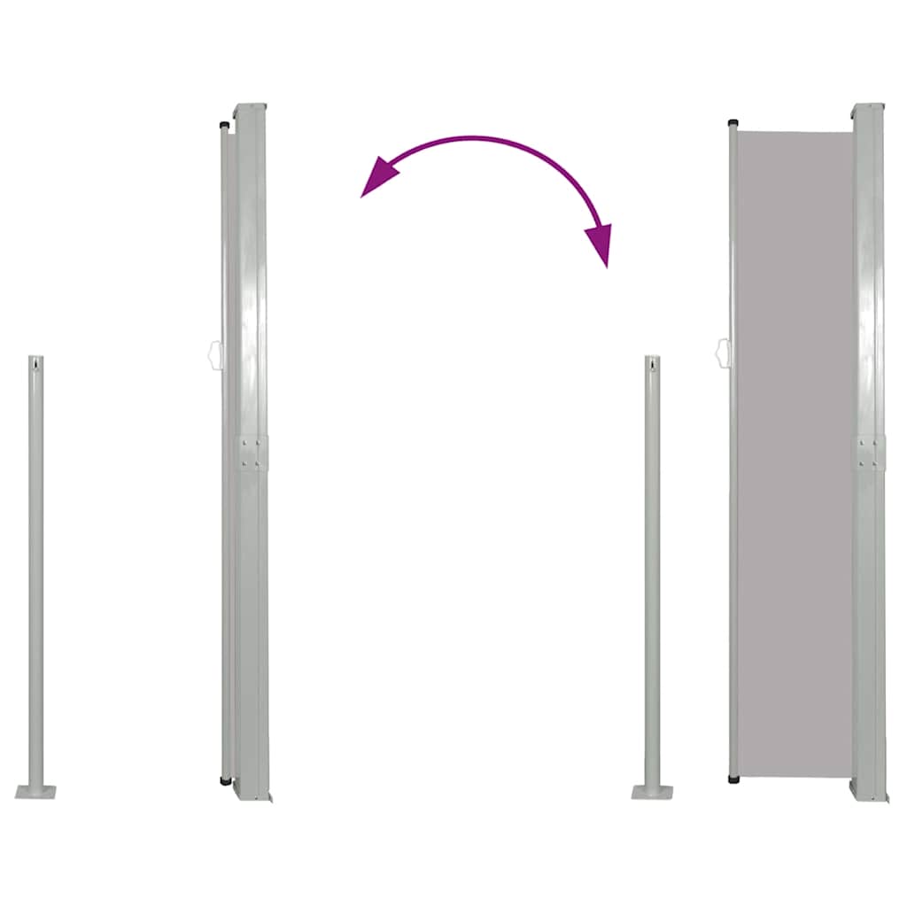 Tenda da Sole Laterale Retrattile 140 x 314 cm Grigia