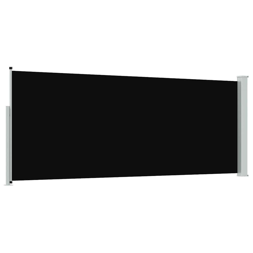 Tenda da Sole Laterale Retrattile 117x314 cm Nera