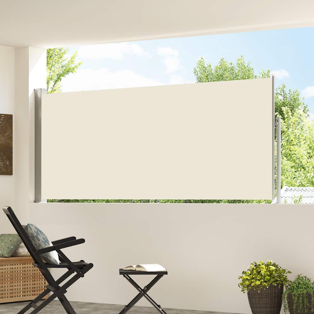 Tenda da Sole Laterale Retrattile 117x314 cm Crema