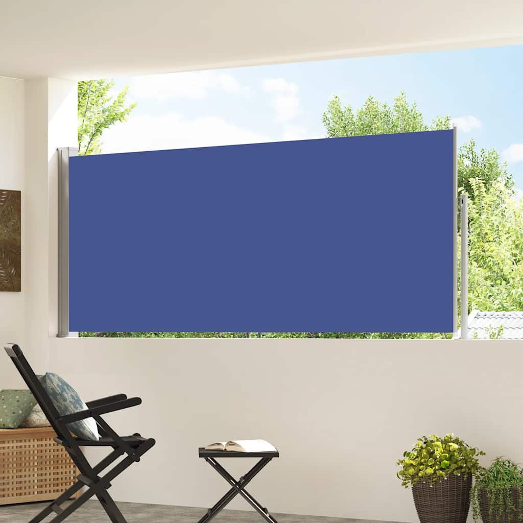 Tenda da Sole Laterale Retrattile 117x314 cm Blu