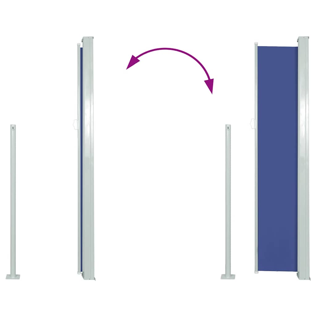 Tenda da Sole Laterale Retrattile 117x314 cm Blu
