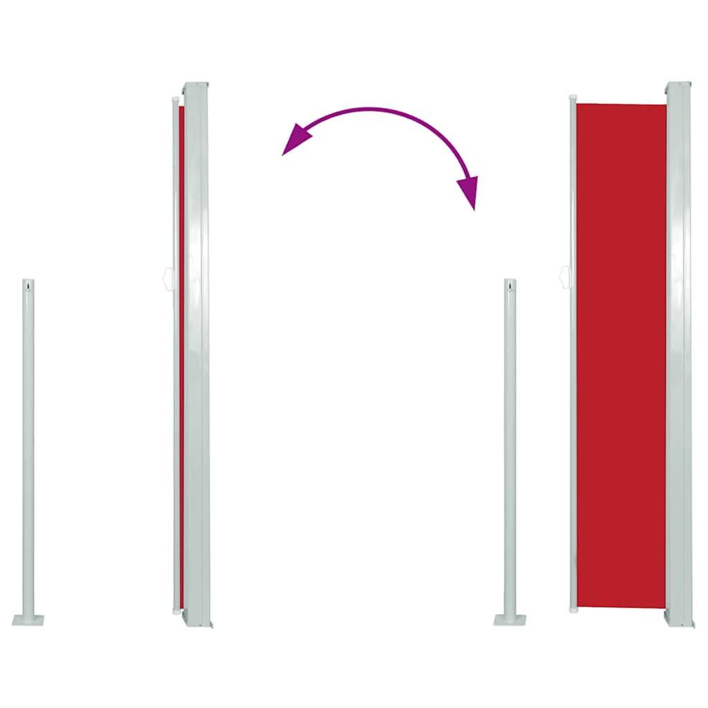 Tenda da Sole Laterale Retrattile 117x314 cm Rossa