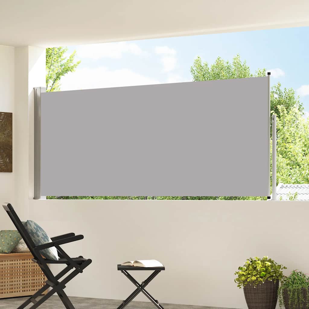 Tenda da Sole Laterale Retrattile 117x314 cm Grigia