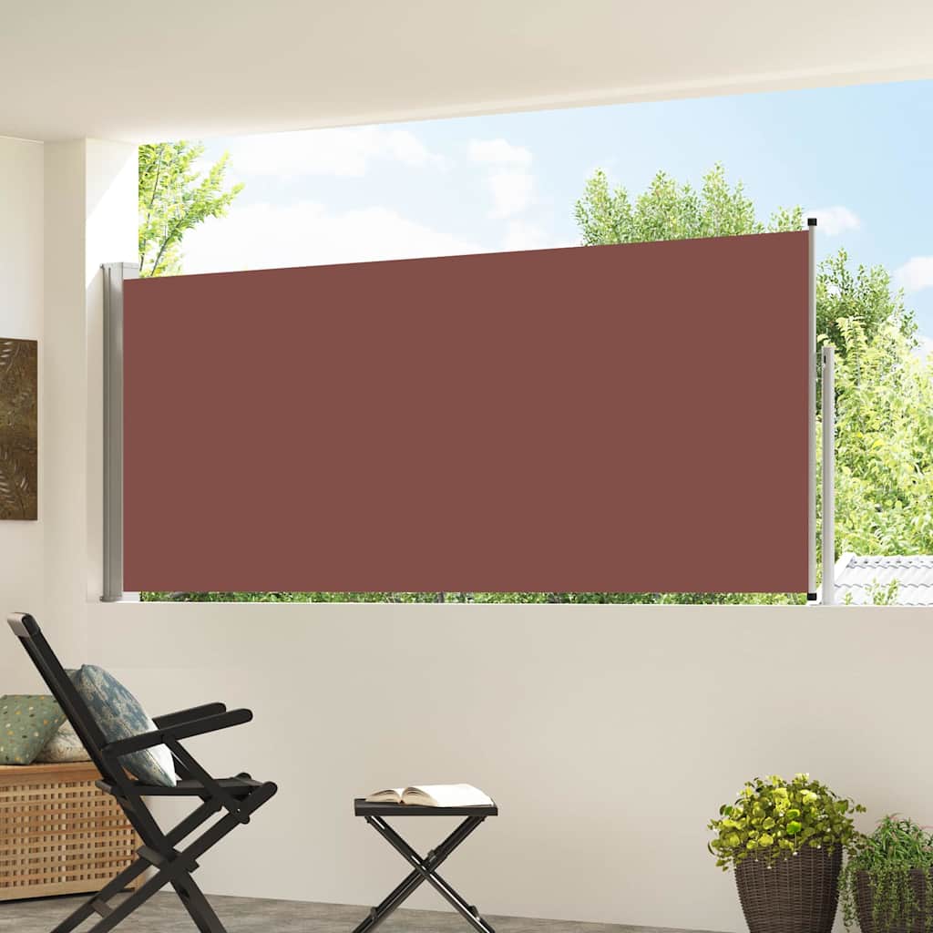 Tenda da Sole Laterale Retrattile 117x314 cm Marrone