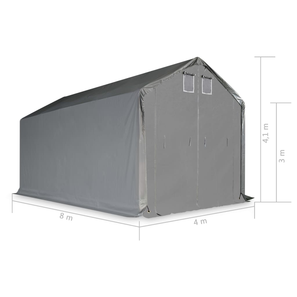 Tessuto di Rivestimento per Tenda in PVC 4x8 m Grigio