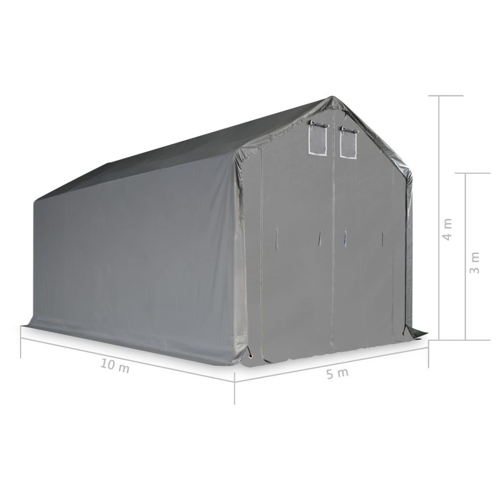 Tessuto di Rivestimento per Tenda in PVC 5x10 m Grigio
