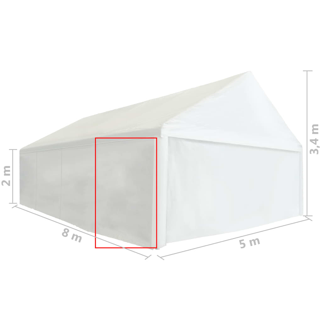 Parete Laterale per Gazebo 2x2 m Bianca 550 g/m²