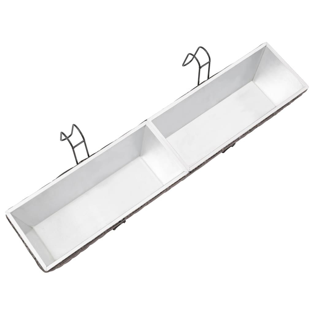 Letti Rialzati da Balcone 2 pz 80 cm Grigio in Polyrattan