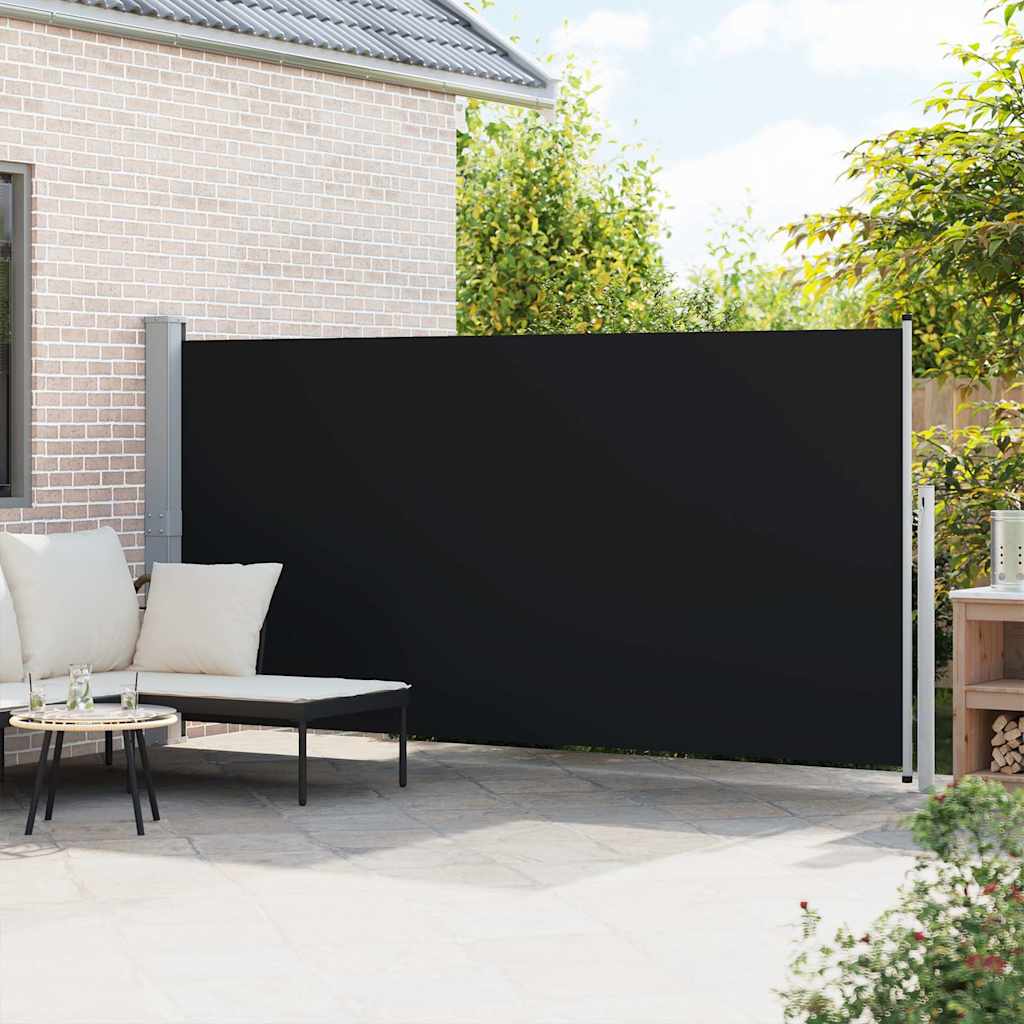 Tenda da Sole Laterale Retrattile 160 x 514 cm Nera