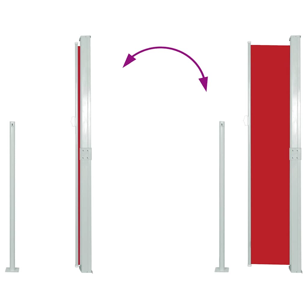 Tenda da Sole Laterale Retrattile 160 x 500 cm Rossa