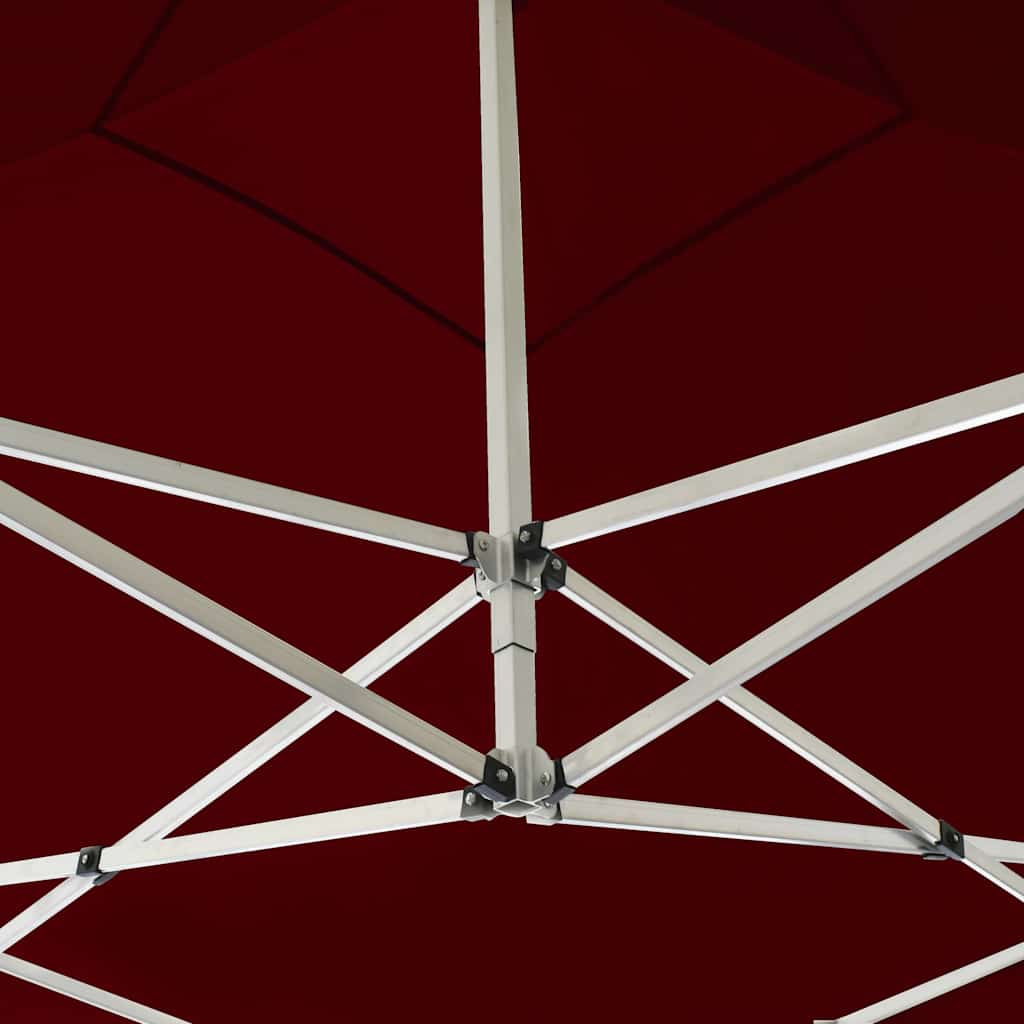 Gazebo Professionale Pieghevole in Alluminio 3x3 m Rosso Vino