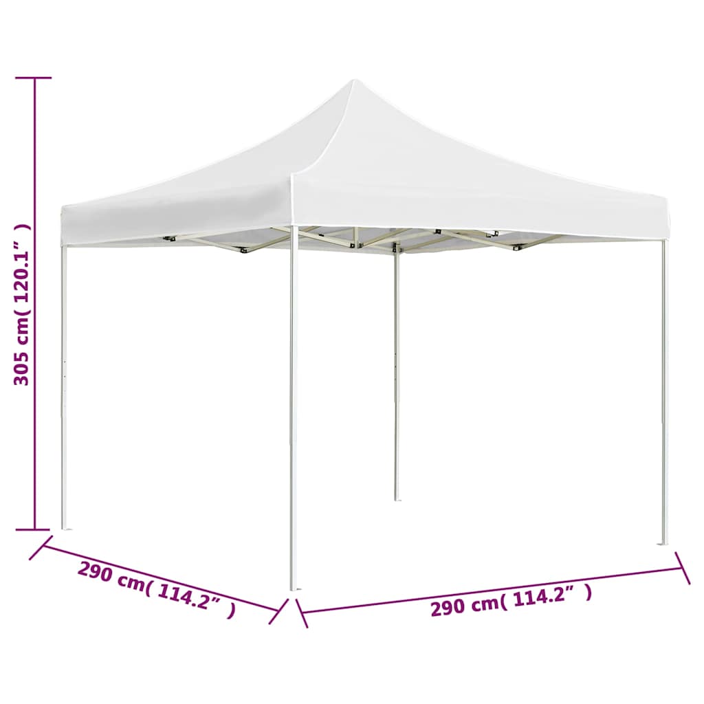 Gazebo Professionale Pieghevole in Alluminio 3x3m Bianco