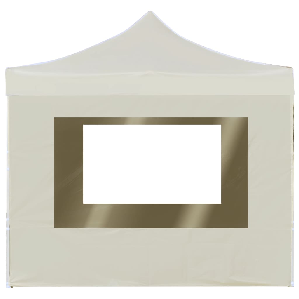 Gazebo Professionale Pieghevole Alluminio con Pareti 3x3m Crema