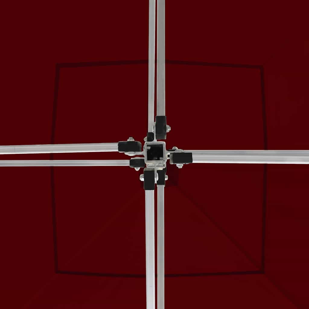 Gazebo Pieghevole in Alluminio con Pareti 3x3 m Rosso Vino