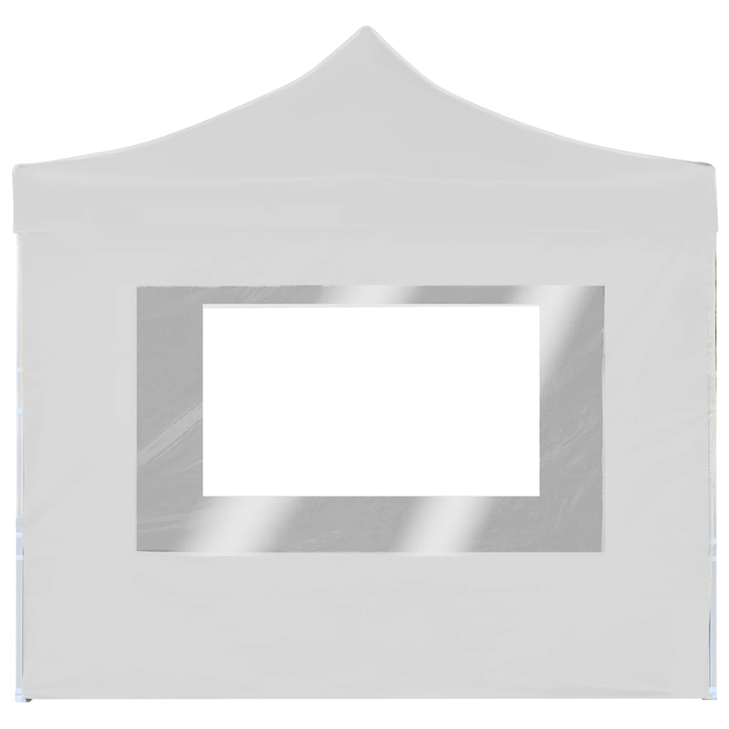Gazebo Pieghevole con Pareti in Alluminio 3x3 m Bianco