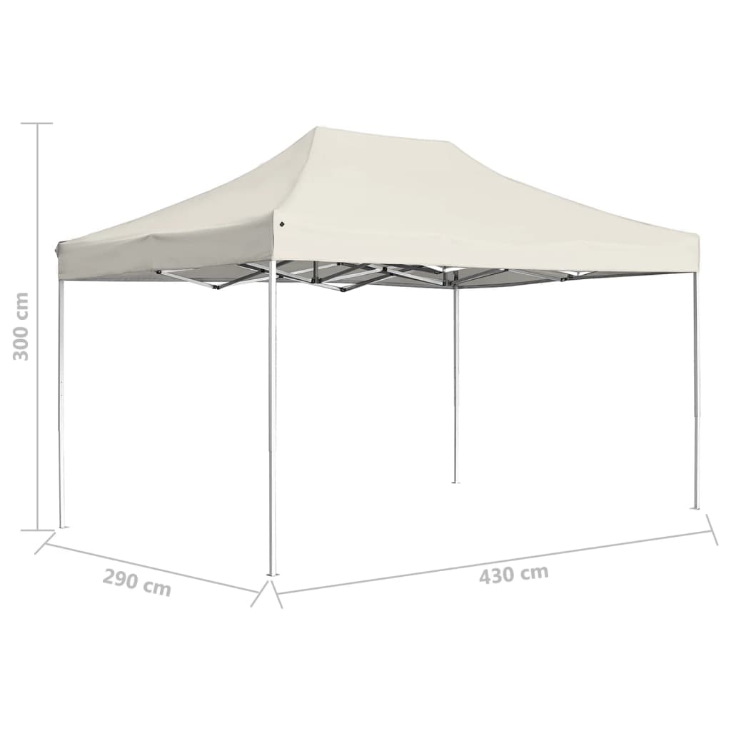 Gazebo Professionale Pieghevole in Alluminio 4,5x3 m Crema