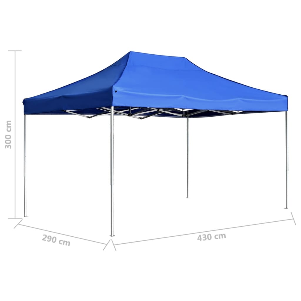 Gazebo Professionale Pieghevole Alluminio 4,5x3 m Blu