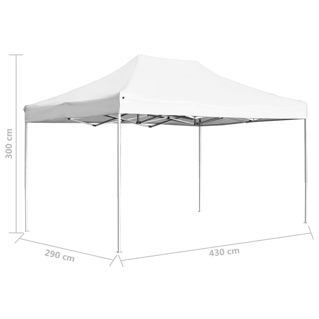 Gazebo Professionale Pieghevole Alluminio 4,5x3 m Bianco
