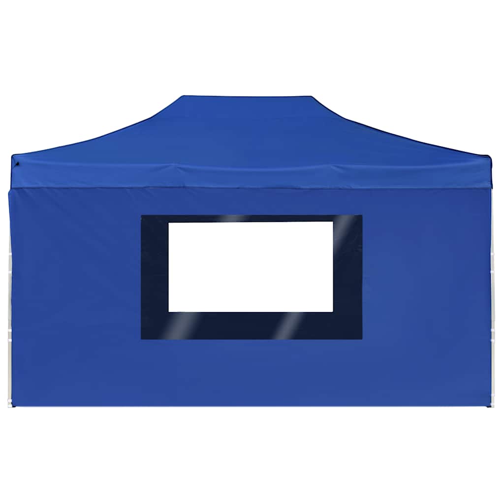 Gazebo Professionale Pieghevole Pareti Alluminio 4,5x3m Blu
