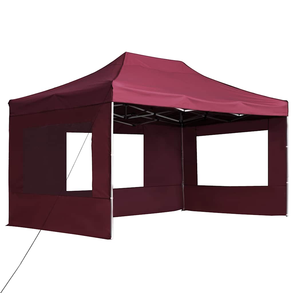 Gazebo Professionale Pieghevole Alluminio Pareti 4,5x3m Rosso