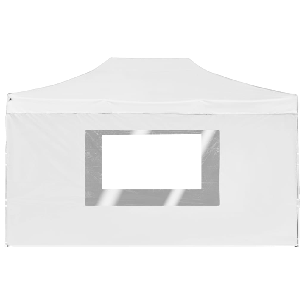 Gazebo Professionale Pieghevole Alluminio Pareti 4,5x3m Bianco