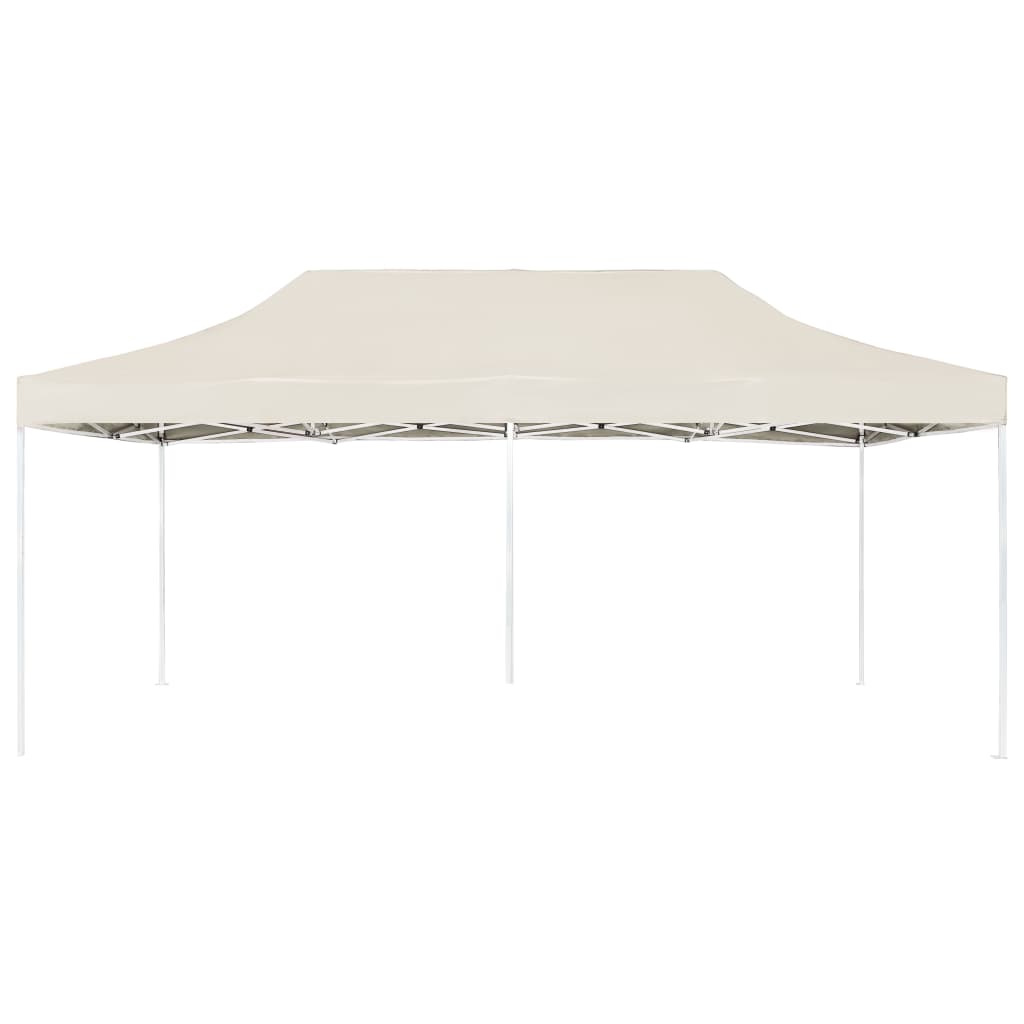 Gazebo Professionale Pieghevole in Alluminio 6x3 m Crema