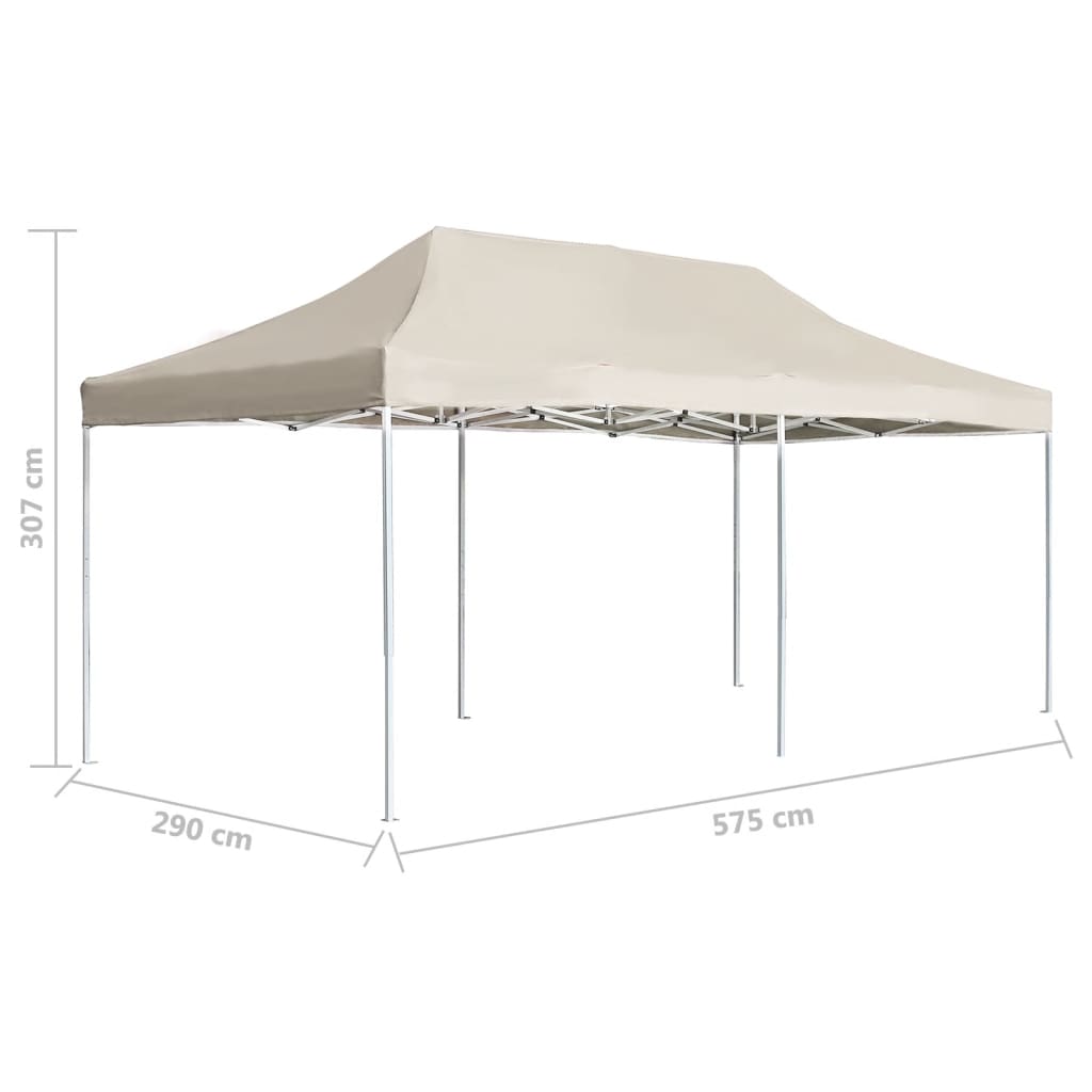 Gazebo Professionale Pieghevole in Alluminio 6x3 m Crema
