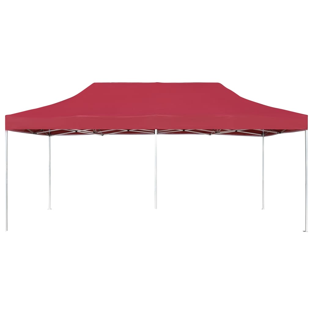 Gazebo Professionale Pieghevole in Alluminio 6x3 m Rosso Vino