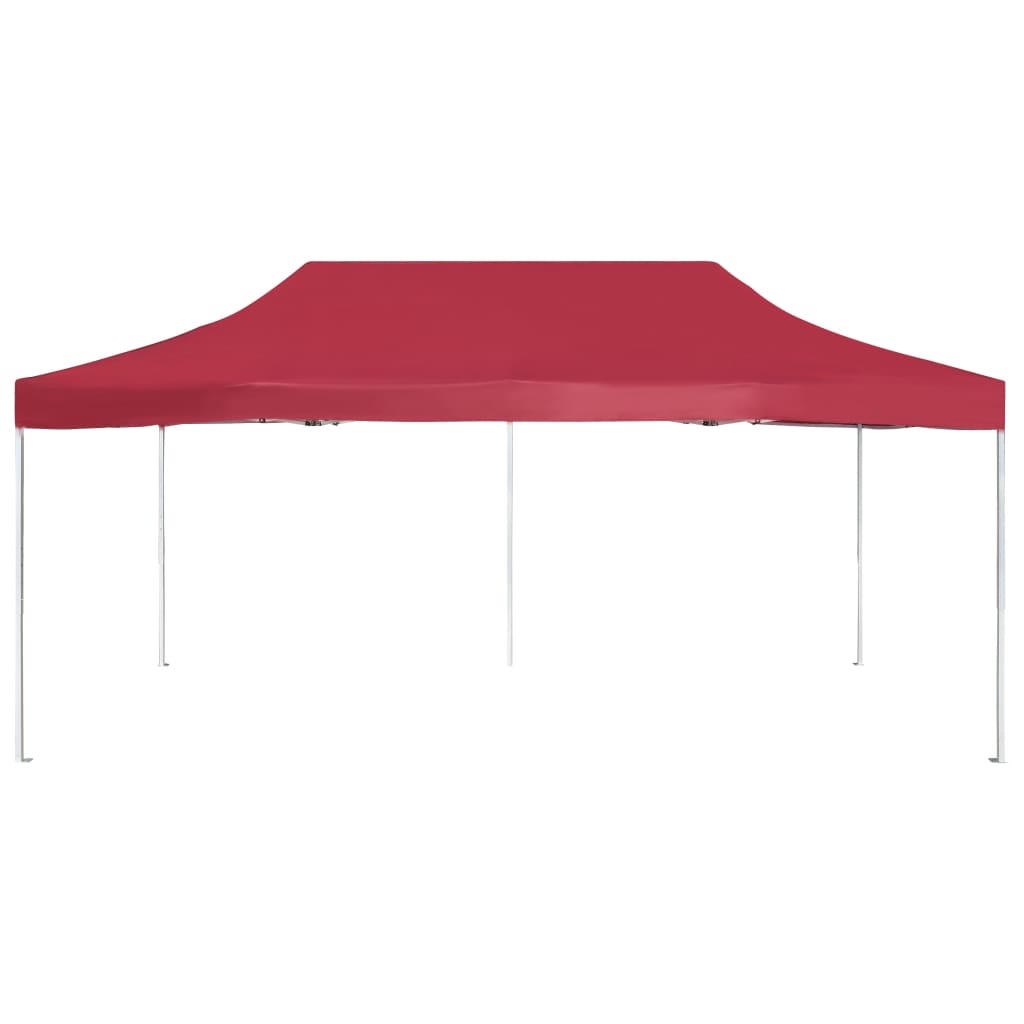 Gazebo Professionale Pieghevole in Alluminio 6x3 m Rosso Vino