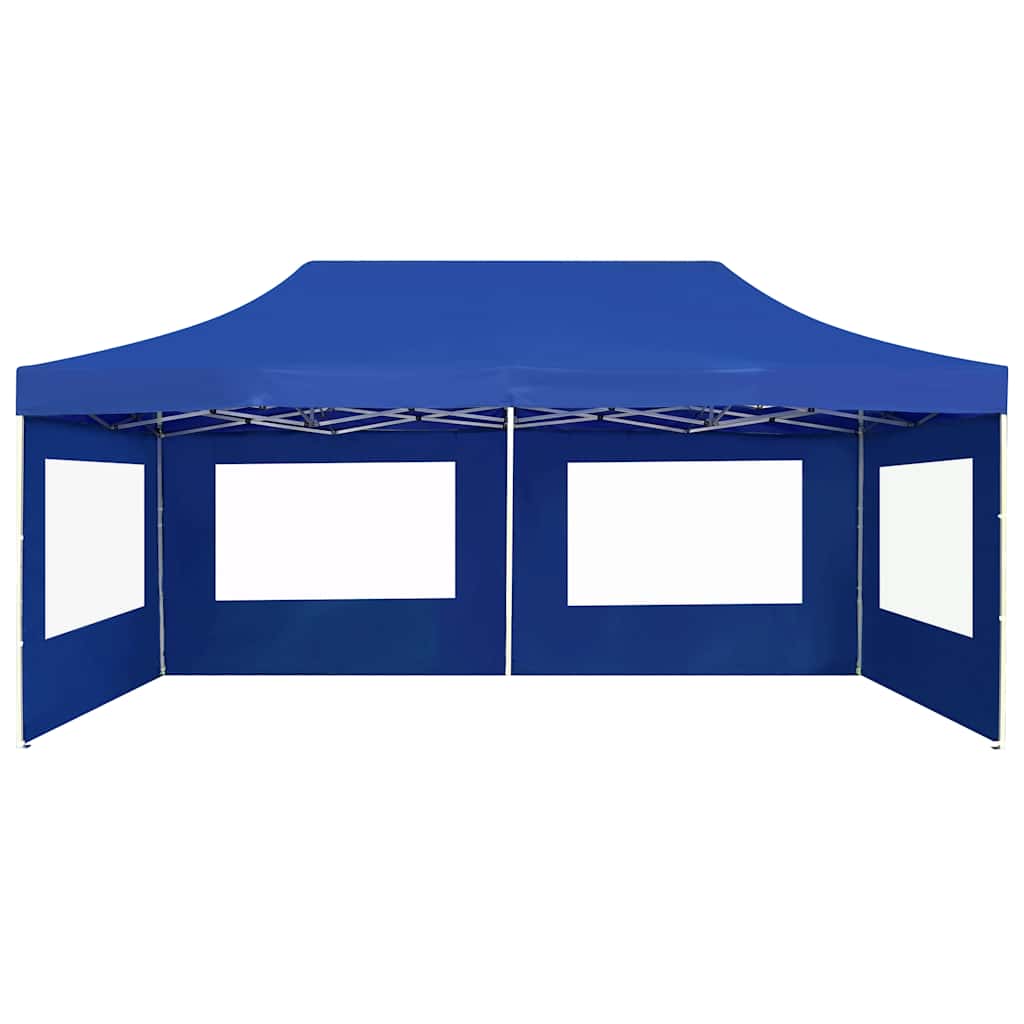 Gazebo Professionale Pieghevole Alluminio con Pareti 6x3 m Blu