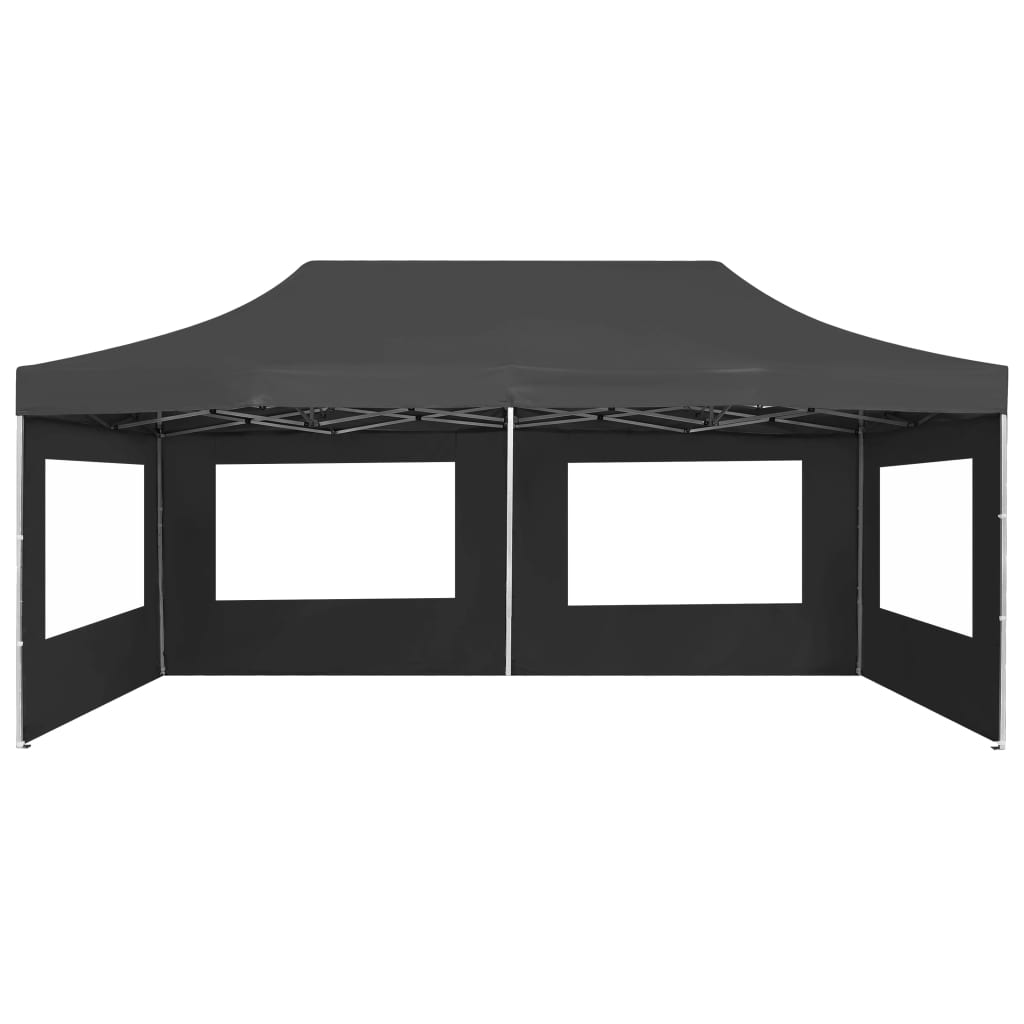 Gazebo Pieghevole con Pareti in Alluminio 6x3m Antracite
