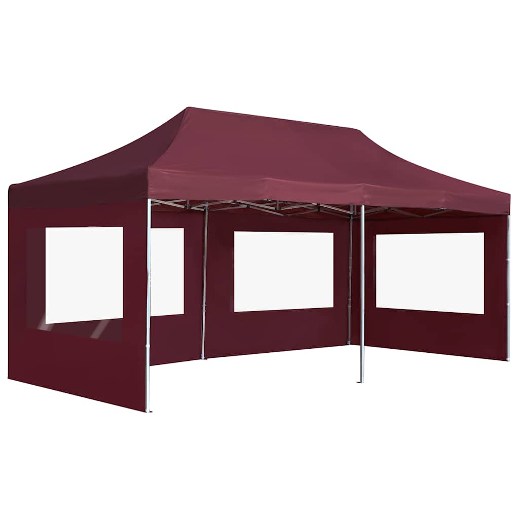 Gazebo Professionale Pieghevole Alluminio con Pareti 6x3m Vino