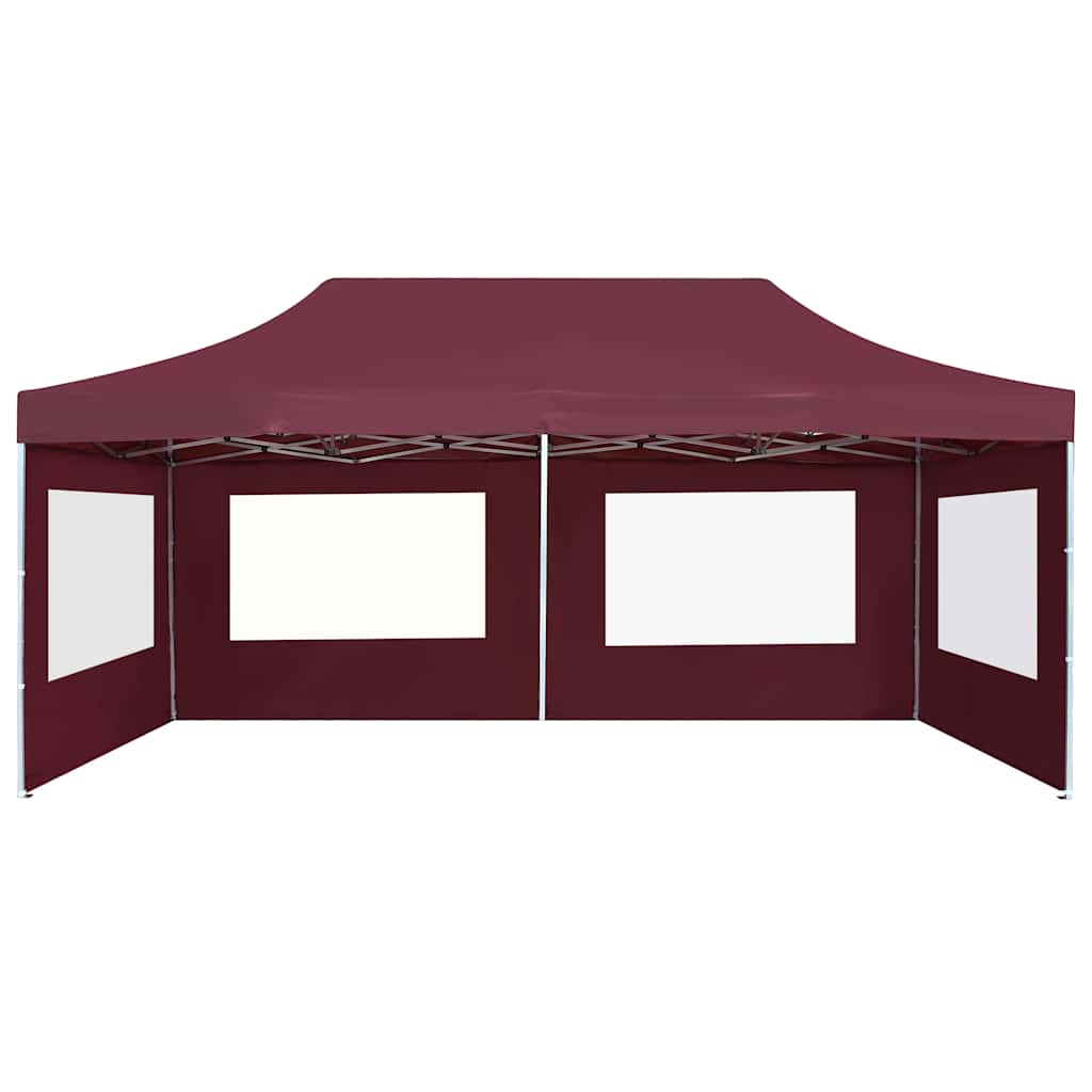 Gazebo Professionale Pieghevole Alluminio con Pareti 6x3m Vino
