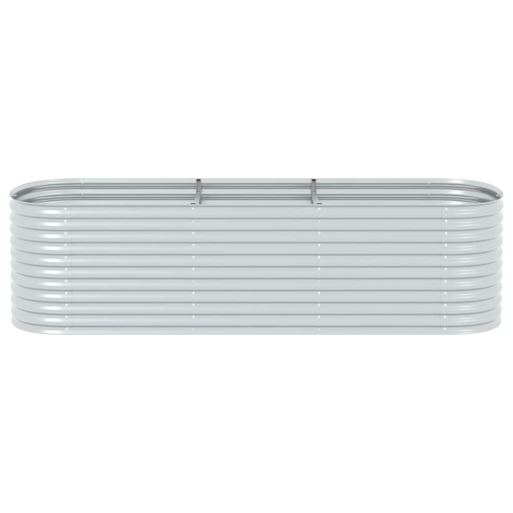 Letto Rialzato Giardino 320x80x81 cm in Acciaio Zincato Argento