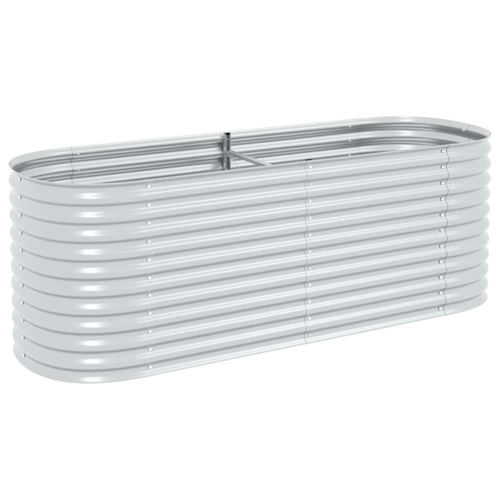 Letto Rialzato Giardino 240x80x81 cm in Acciaio Zincato Argento